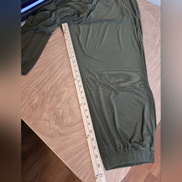 Nina Leonard Harem Pants Jogger Style Green Zipper Pockets 3X Plus - Picture 13 of 16